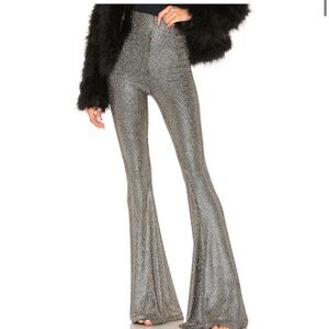 Show Me Your MuMu Iridescent Purple Black Flare Pants